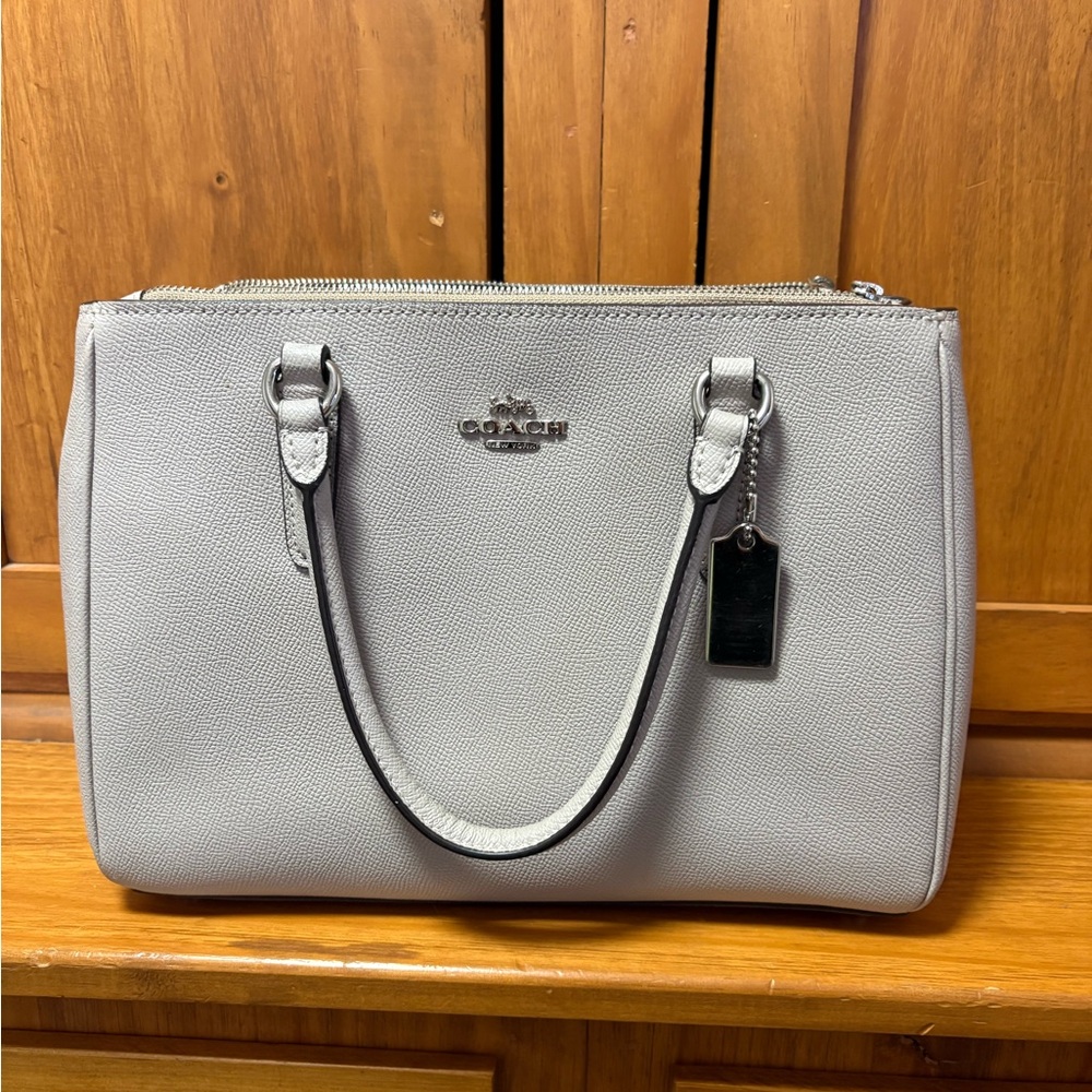 Coach Light Gray Leather Satchel